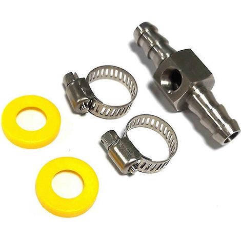 Adaptateur de raccord en T pour conduite de carburant 3/8 pouce, pour capteur de pression de carburant et connecteur adaptateur de raccord en T (1/5)