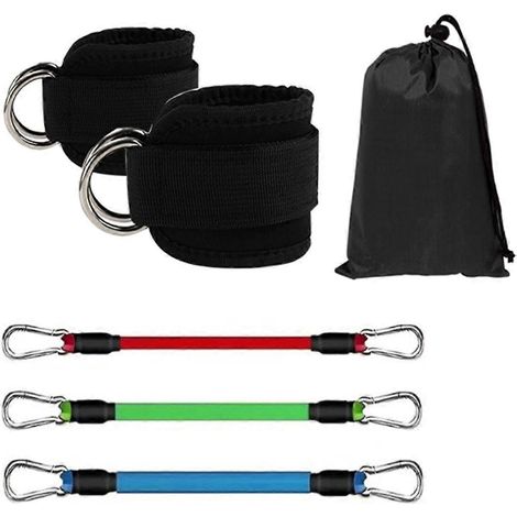 Entraînement de corde à sauter pour les jambes avec élastiques et bandes de cheville noires (1/5)