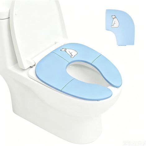 Réducteur de Toilette Enfant, Portatif Pliable Siège de Toilette Pliable, Apprentissage facile de la propreté, Idéal pour voyager, Sac de transport inclus, Dès 18 mois (Bleu) (1/5)