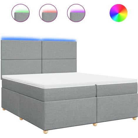 Maison Exclusive - Cama box spring con colchón tela gris claro 20