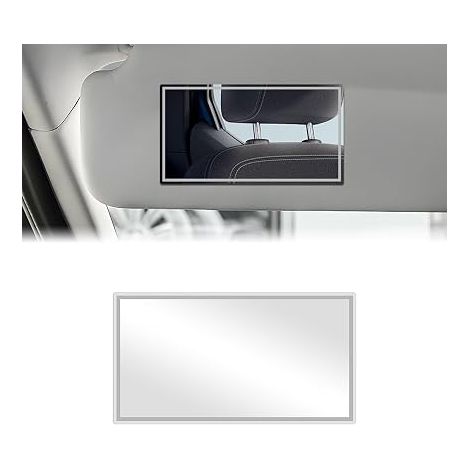 Car Vanity Mirror, 1 x Large Car Makeup Mirror, Car Sun Visor Mirror, Self-Adhesive Makeup Mirror, HD Mirror for Cars and Bathrooms (150 x 80 mm) (1/5)