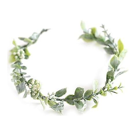 set Of 2 Green Wreaths Hair Bohemian Artificial Flower Wreath Wedding Wreath,seaside Holiday,bridesmaid Wreaths (1/4)