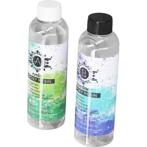 Colle AB, kit de résine époxy transparente, revêtement de coulée, facile à mélanger pour moules de table rivière DIY (1/5)
