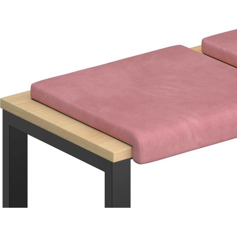 Bench Cushion 2 pcs Velvet Pink Depth 35 cm vidaXL (1/5)