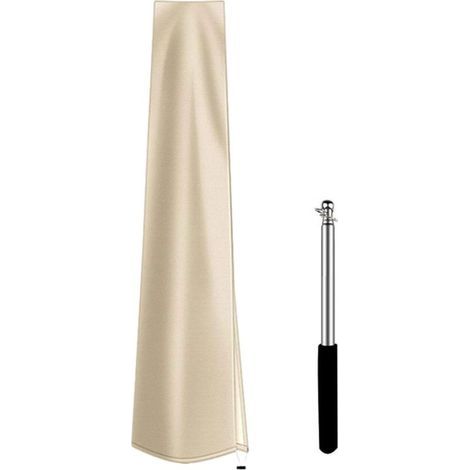 Housse de Parasol de Patio, Housses de parasols d'extérieur, imperméables, Housses de Parasol de marché avec Fermeture éclair, Beige 190cm (1/5)
