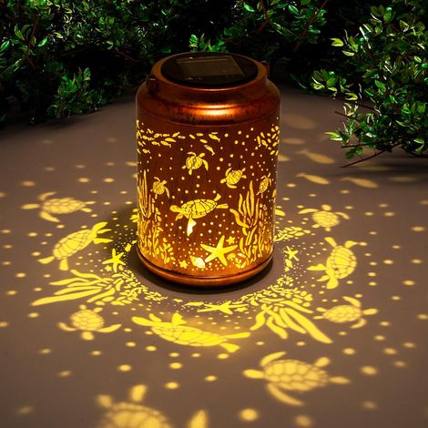 Schildkröte Solarlaternen für draußen, wasserfeste Metall-Hängedekolichter für Garten, Terrasse – Geburtstags- und Gartengeschenke für Frauen, Mütter und Großmütter (1/5)
