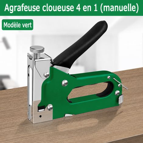 Agrafeuse Cloueuse Manuelle 4 en 1 Pistolet Seul pour Bois et Goulottes réf 0725 30 × 30 × 30 cm 300 kg – Livraison gratuite