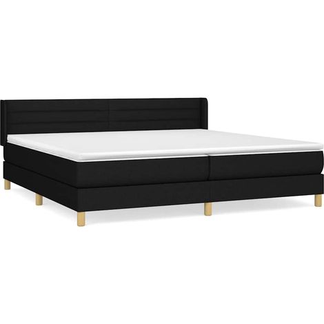 Maison Exclusive - Giroletto a Molle con Materasso Nero 200x200 cm in Tessuto (1/5)