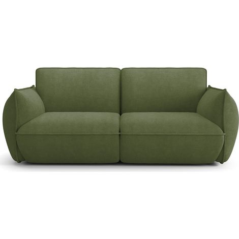 Canapé 3 places en tissu chenille vert olive - Lidia (1/5)