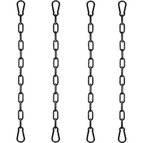 Chaîne d'extension 4 pièces Chaîne de Chaise Suspendue Ø4mm 50cm Chaîne en Métal Chaîne de Balançoire avec 8 pièces Mousqueton Porte clé (1/5)