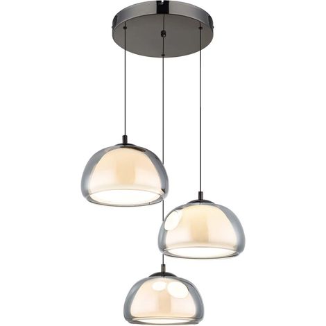 Pendelleuchte Hängeleuchte Deckenleuchte Metall chrom LED dimmbar H 150 cm