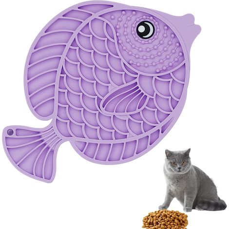 Anti-Glutton Dog Bowl, Dog Lick Mat with Powerful Suction Cups, Silicone Dog Choking Prevention Bowl (Purple) (1/5)