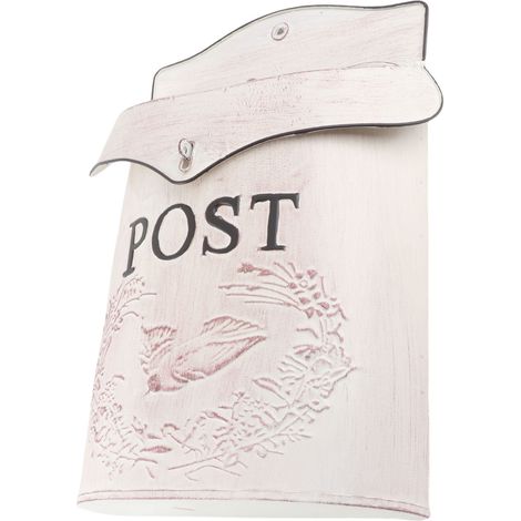 Boîte à courrier murale en fer décor oiseau grand volume étanche vintage décoration jardin extérieur 40 x 24 cm 1 pièce (1/5)
