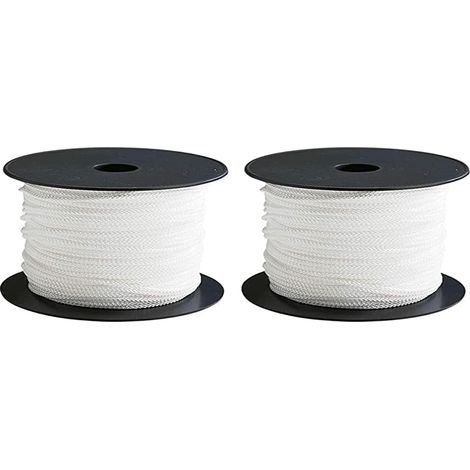 Lot de 2 Tresse, Ø 6mm, Polypropylène, 100m, Blanc, 310kg, Bricolage, Nautisme