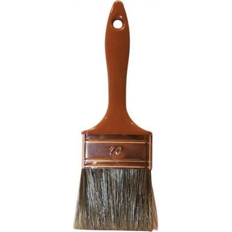 Pinceau Plat - 70 mm - Pour Lasure - Manche Polypropylène - Fibres Mélange Brun - 1 Pièce (1/2)
