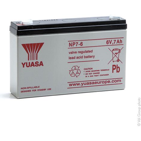 Yuasa - Batterie plomb AGM YUASA NP7-6 6V 7Ah F4.8