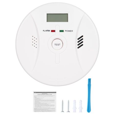 BUNTHAUS Détecteur 2 en 1 CO et Fumée, Détecteur de Monoxyde de Carbone avec Écran LED - Pour Maison, Cuisine, Protection Combinée Incendie et Gaz (1/5)