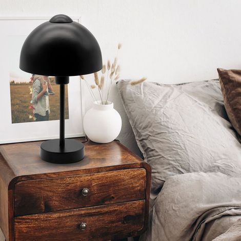 Lampe de table rétro – Métal noir mat E14 25W avec interrupteur – Hauteur : 32 cm (1/5)