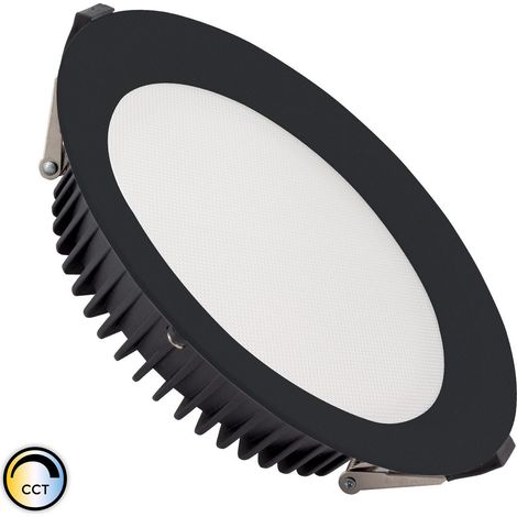 LED Downlight Einbaustrahler 30W Rund SAMSUNG AERO CCT 130 lm/W Mikroprismatisch LIFUD Ausschnitt Ø 200 mm Schwarz Wählbar (Warm-Neutral-Kalt)