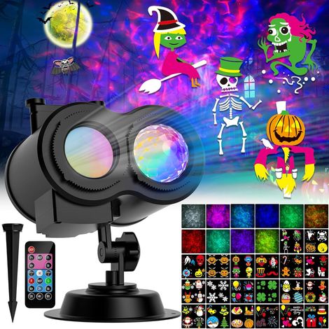 Projecteur lumineux de Noël extérieur, projecteur de fêtes 2 en 1 étanche avec télécommande C (1/5)