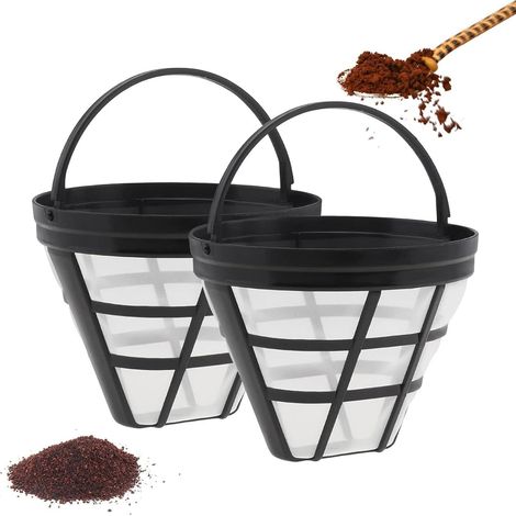 2 Pièces Filtre À Café, Maille Nylon Et Acier, Poignée Robuste, Pour Cafetière Cône N°4, Usage Domicile Et Voyage