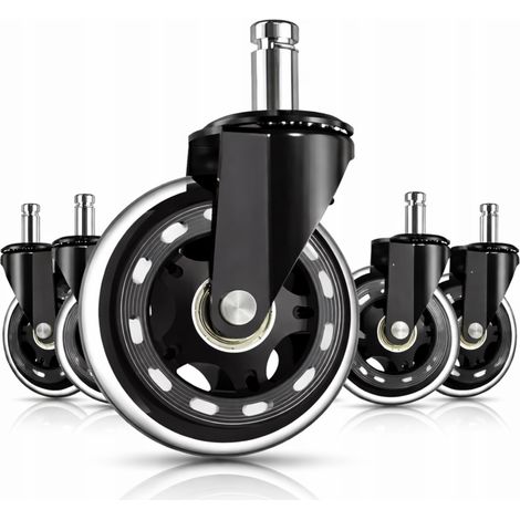 RUEDAS GIRATORIAS RUEDAS DE 75 MM 5 PIEZAS RUEDAS DE GOMA PARA OFICINA RUEDAS PRENSADAS