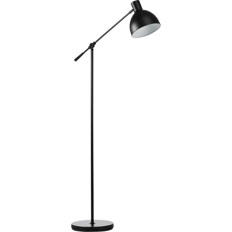 Lampadaire Industriel - Bras Articulé - Hauteur Réglable 131-155 cm - Interrupteur Au Pied - Noir - 1 Pièce (1/5)