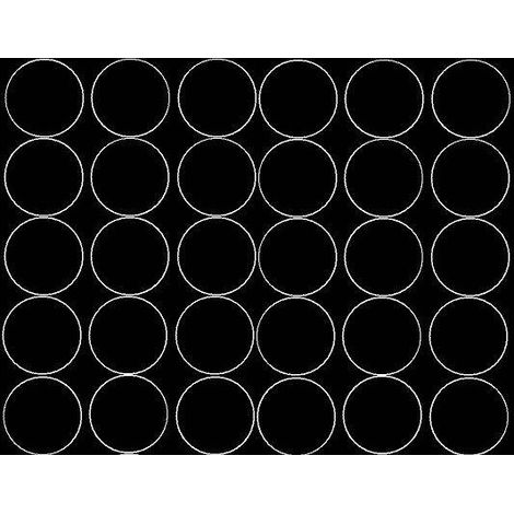 Adesivi circolari da 7 cm, pois, 30 pezzi, nero opaco