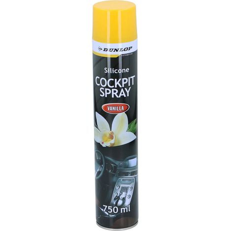 Spray Cockpit 750ml Vanille DUNLOP - Nettoyant & Protecteur Intérieur, Parfum Vanille Longue Durée, Fini Brillant & Frais