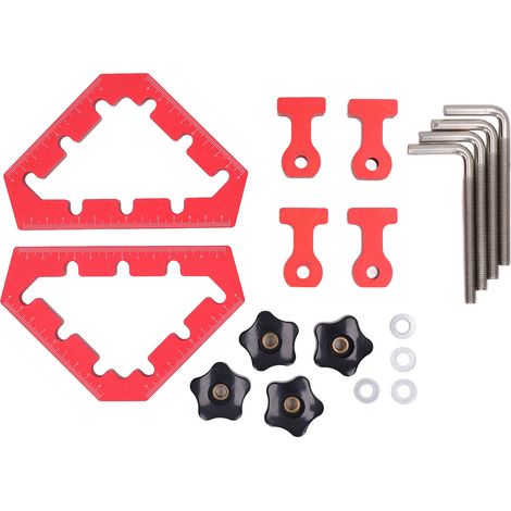 Équerres de positionnement 45° en aluminium, 2 pièces, outil de serrage à angle droit pour menuiserie, gabarit de fixation précis pour bois (1/5)