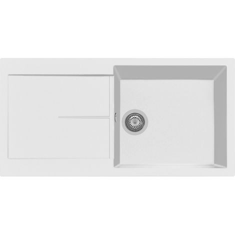 Evier de cuisine granit a 1 bac PLADOS NF9910Â - Blanc Latte