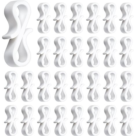 BEBUSINGOTO 100 Pièces Forme S de Noël Lumière Crochets Gouttière Clips en Plastique Lumière de Noël Crochets Suspendus pour Noël Halloween Nouvel an Extérieur Maison LED Guirlandes Lumineuses Décora (1/5)