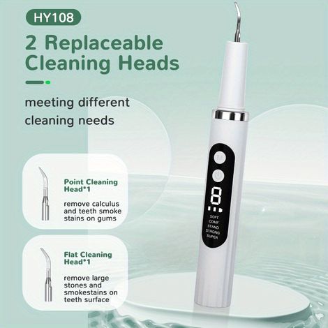 Nettoyeur de dents à ultrasons, nettoyeur de dents domestique, détartreur, détachant et élimine les taches de fumée (1/4)