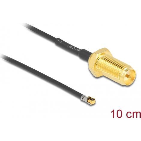 Delock Antena Cable RP-SMA mampara hembra a MHFÂ® 4L LK macho 1.37 10 cm longitud de hilo 10 mm