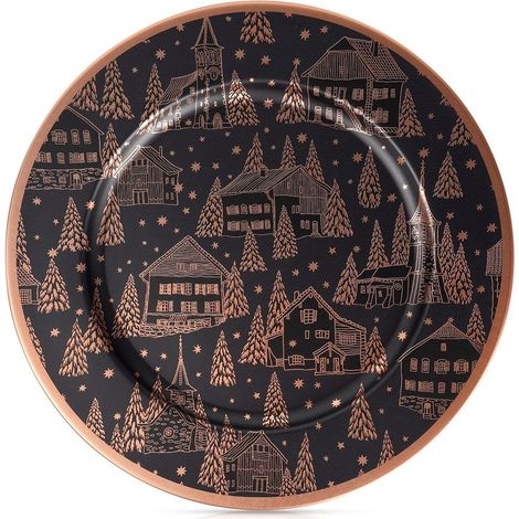 Decorative black copper charger plate 33 cm 235492104 (1/5)