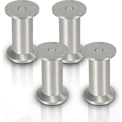 Wolketon 4X pieds de meubles pieds de lit pieds de socle lit réglable pied de commode d'hôtel en aluminium (150mm) (1/3)
