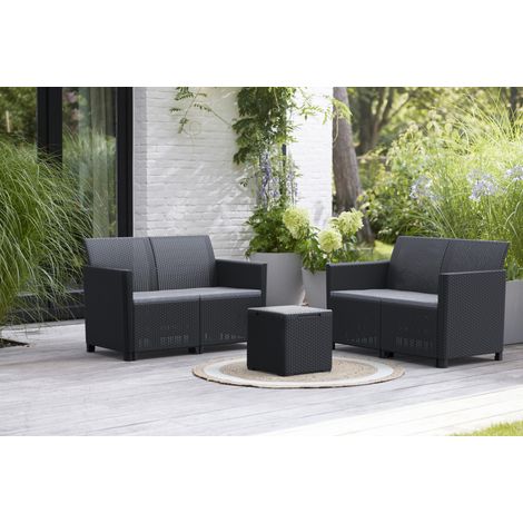 Keter Gartenmöbel-Set Marie Kunststoff in Rattan-Optik Sitzgruppe (1/3)