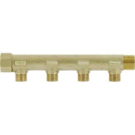 Collecteur de distribution laiton 3/4" 4 sorties 1/2" à portée plate certifié ACS chauffage et sanitaire - THERMADOR COLC204P