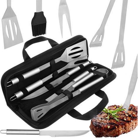 5-Piece Stainless Steel Grill Tool Set with Case
