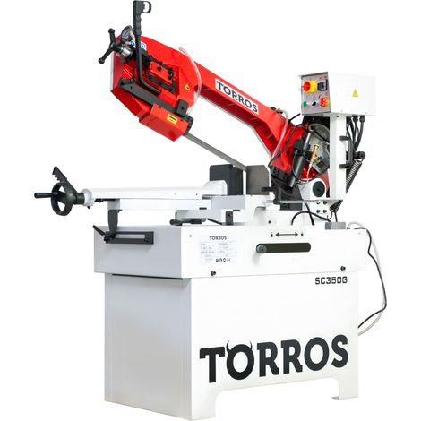Scie à ruban pour métaux -45°+60° - Capacité de coupe ronde ø255 mm - 1,1 / 1,5 kW 400 V - 2 vitesses 34/68 m/min Torros SC350G (1/5)