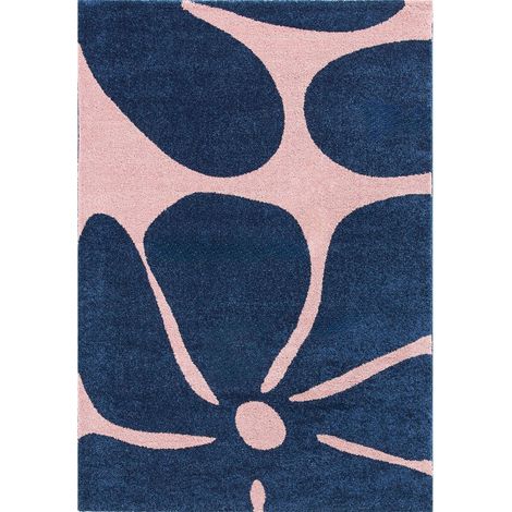 Tapis bleu moderne épais à poils longs doux intérieur - 200 x 280 cm (1/5)