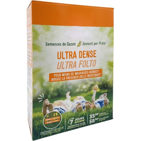 Semi per prato ultra folto da 875 gr - Sementi per prato folto con germinazione rapida 7 giorni - Copertura 35m² (1/5)
