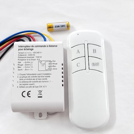 Interrupteur télécommandé numérique 3 voies 220V universel pour éclairage et maison – Livraison gratuite (1/4)