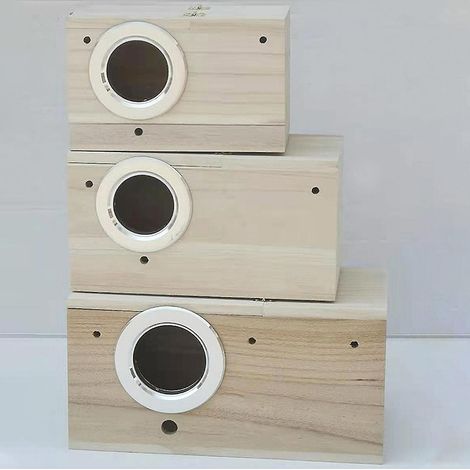 Nichoir pour perroquets avec moustiquaire intégrée et anneau anti-morsure pour perruches, calopsittes, inséparables, décoration extérieure et distributeur d'eau. (1/4)