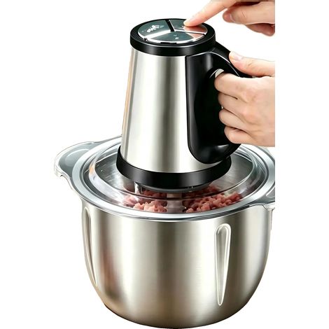 Picadora de carne eléctrica, 500 W de potencia, 5 L de capacidad, cuchilla de acero inoxidable, voltaje de 220 V, 3 velocidades. (1/5)