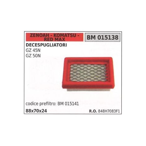 Filtro aria ZENOAH per decespugliatore GZ 45N GZ 50N 015138