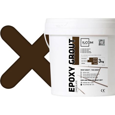Bicomposant epoxy mastic pour joints - brun foncé - 3Kg mosaïque carrelage bain piscine (1/5)