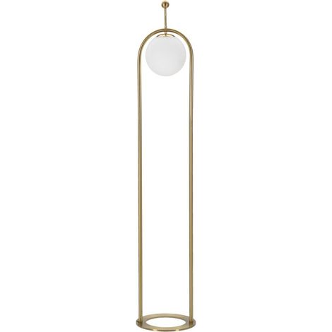 Lampadaire Design Arc "Luci" 168cm Blanc & Or