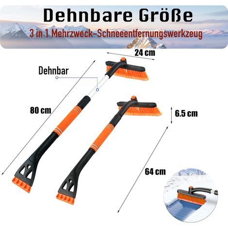 Eiskratzer für Autos, 2-in-1-Schneebürste mit Eiskratzer, 360° drehbare Schneebürste, mit rutschfestem Schaumstoffgriff für Windschutzscheiben und Autofenster, geeignet für LKWs und SUVs. (1/4)