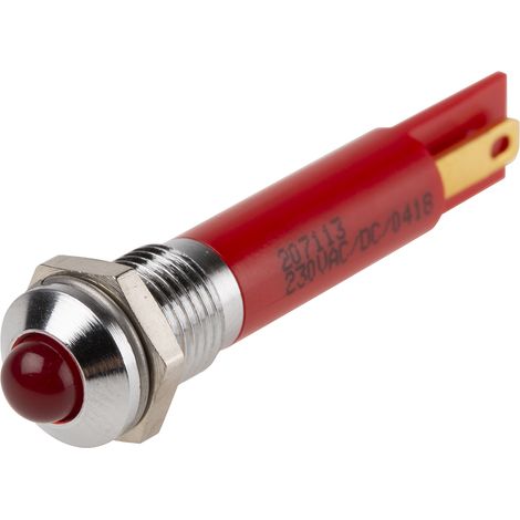 Voyant LED lumineux Rouge RS PRO, dia. 8mm, 230V c.a. ( Prix pour 1 ) (1/2)